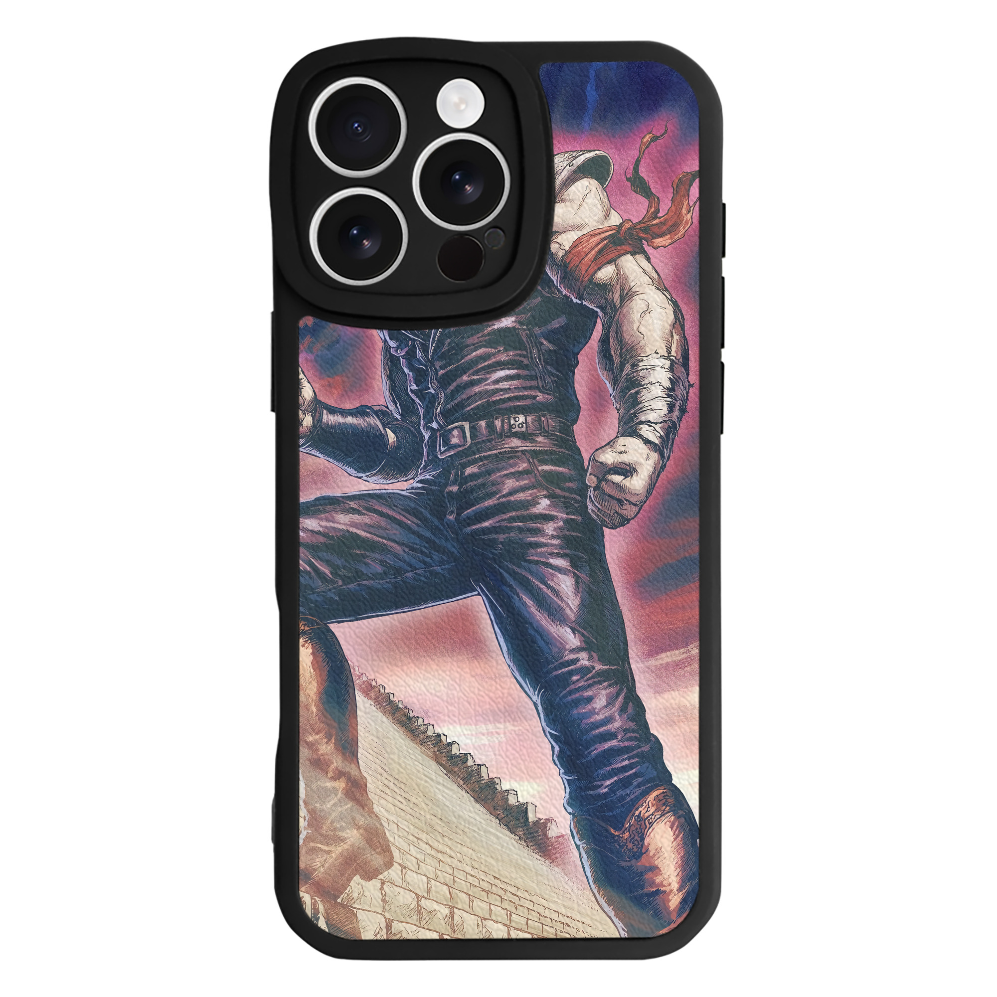 （画像用） 北斗の拳 Fist of the North Star 【iPhone 16シリーズ対応】シリコンスマホケース（レザー調） 材質：シリコン